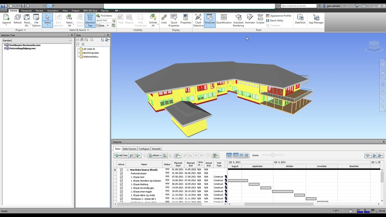BIM Planlegging - Kostnadsestimering og endringer i Navisworks