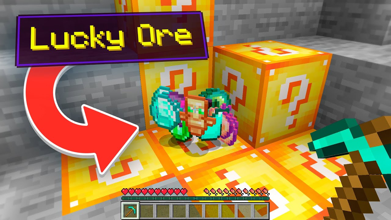 Minecraft, pero los ORES son LUCKY BLOCKS