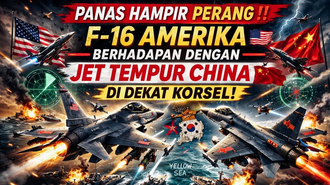 DETIK-DETIK TEGANG! 10 F-16 AS DIHADANG JET CHINA DI LANGIT LAUT KUNING – HAMPIR MELEDAK?