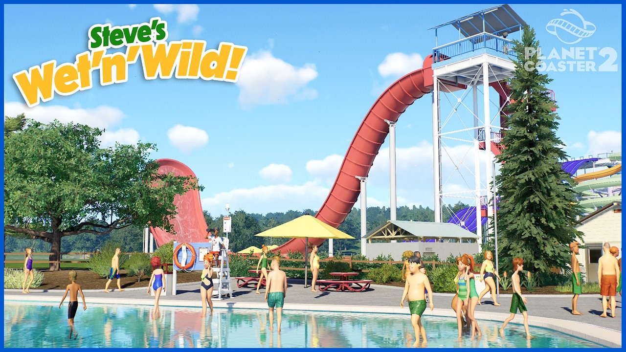 Adding infrastructure to a realistic low budget water park in Planet Coaster 2 | Wet'n'Wild