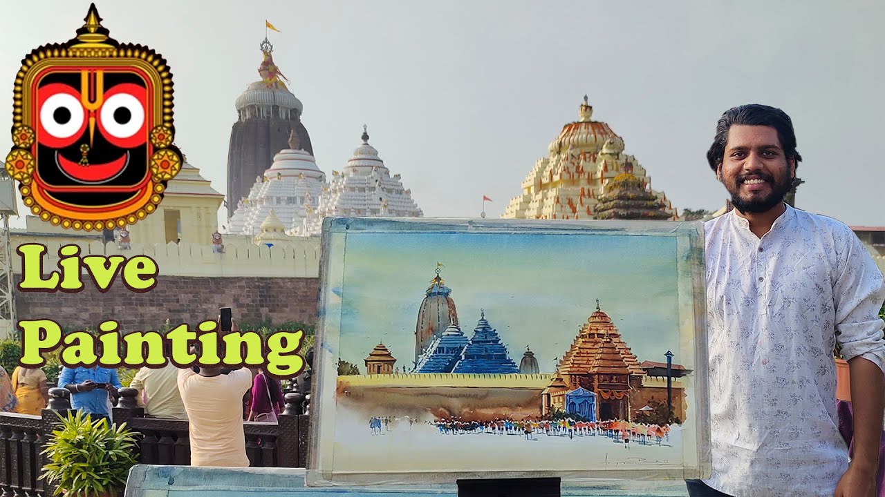 Live Watercolor Painting At Jagannath Puri Temple | Spritual Experience