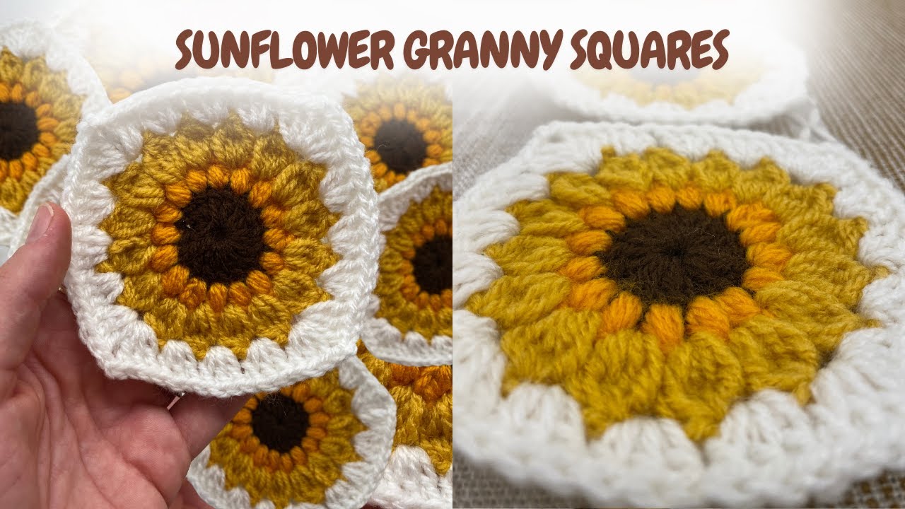 CROCHET Sunflower Granny Square Tutorial | Super Easy