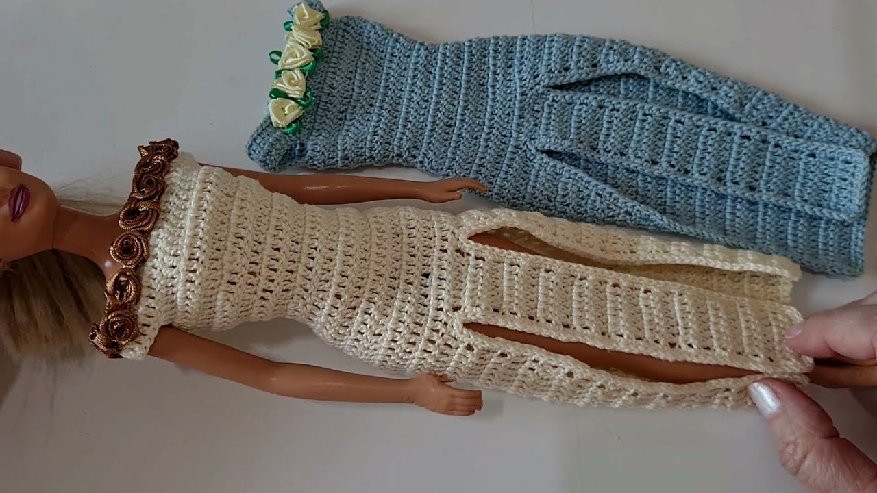 DIY Vestido de Crochê Para Barbie Passo a Passo Com Pecunia Milliom Crochê