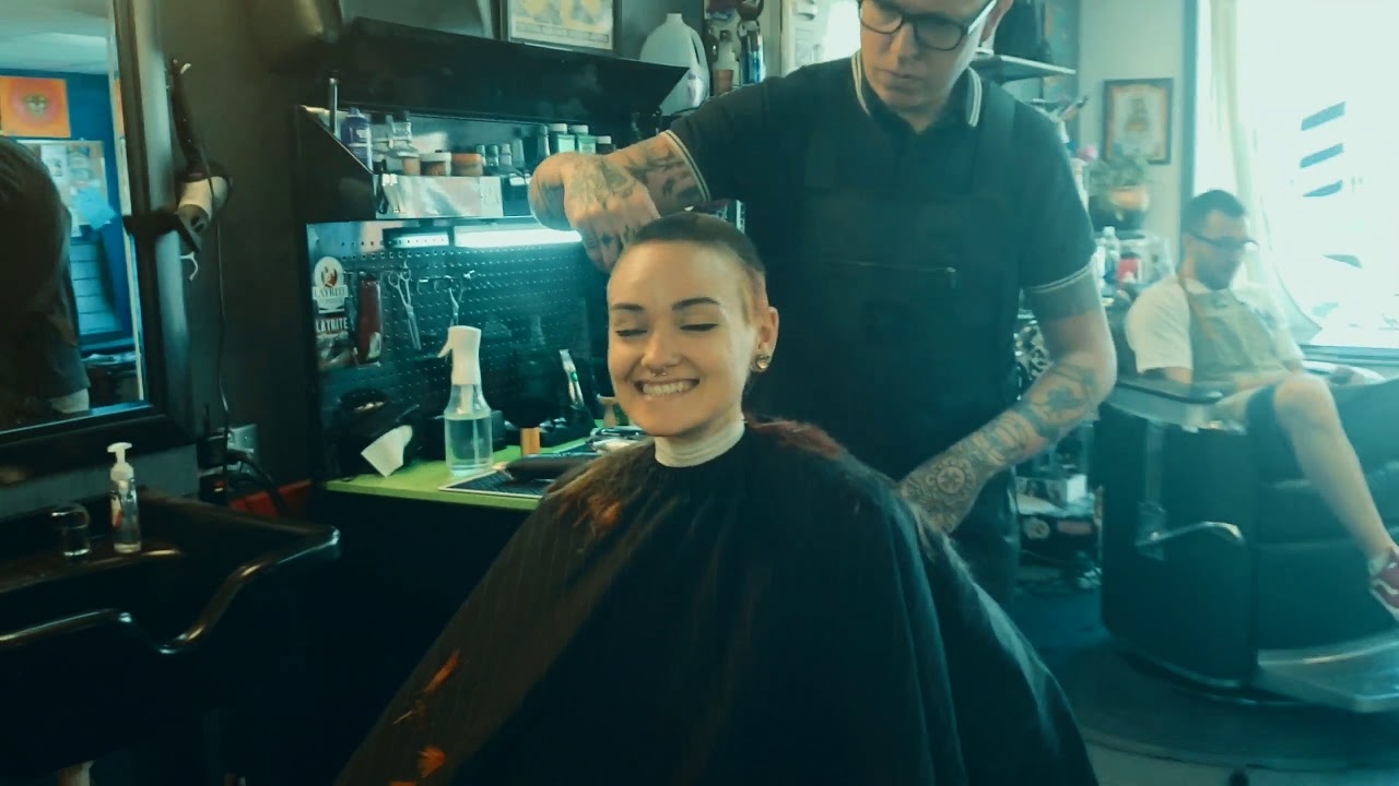 Piper gets her head shaved in Leadville- off with her hair!