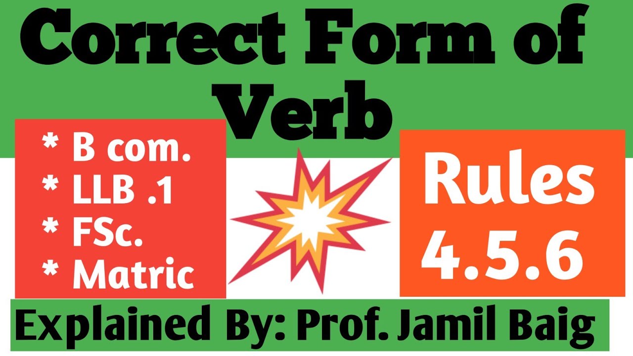 Correct form of Verb | Correct use of Verb | Detection of Errors | how to use verb| Verb forms |
