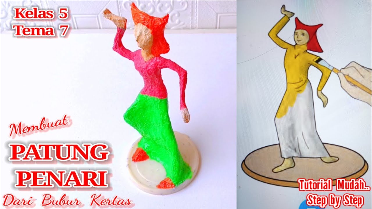 Cara Membuat Patung Dari Bubur Kertas / Membuat Patung Penari Tugas Kelas 5 Tema 7
