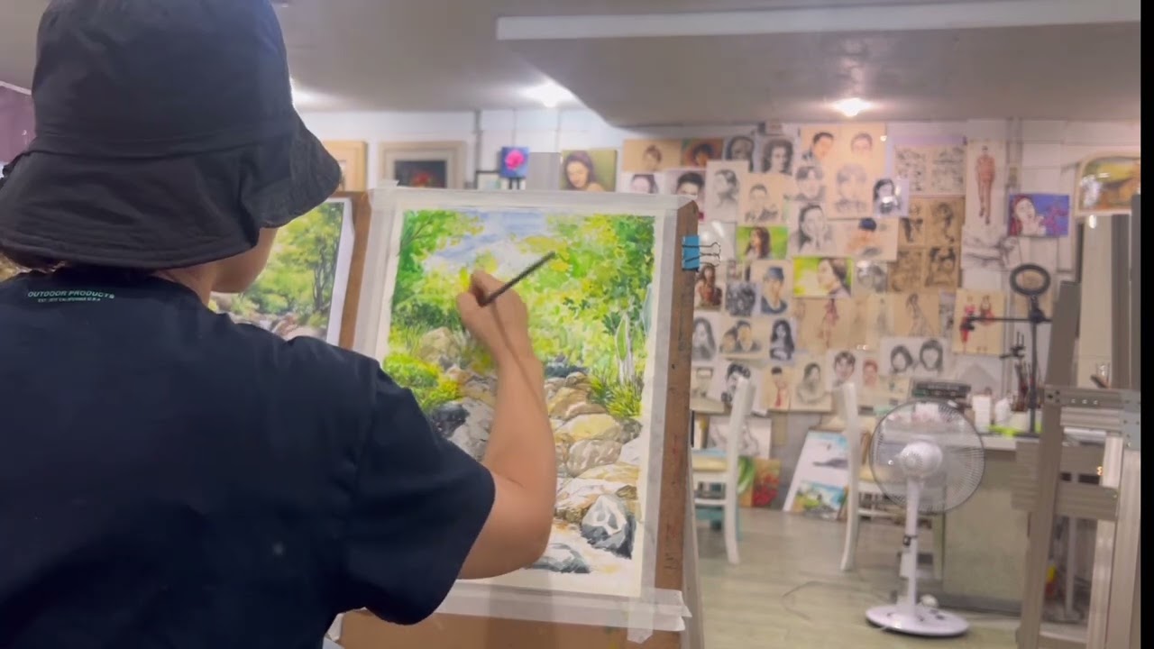 풍경수채화 그리기