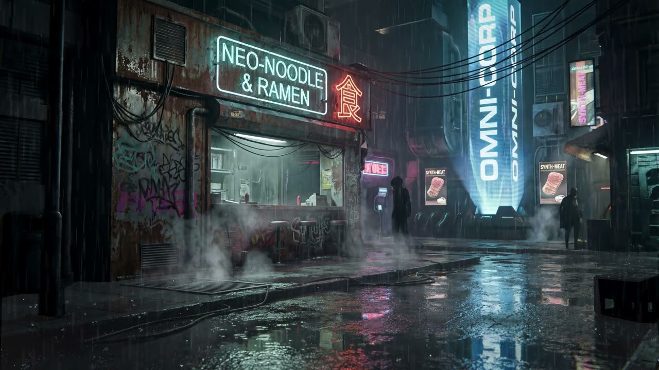 Cyberpunk City at Night 🌧️ | Rain and Futuristic Atmosphere.