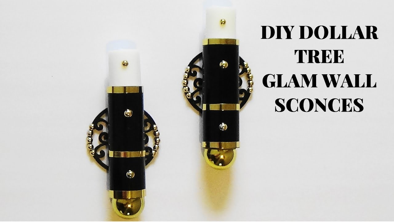 DIY DOLLAR TREE GLAM WALL SCONCES/HOME DECOR
