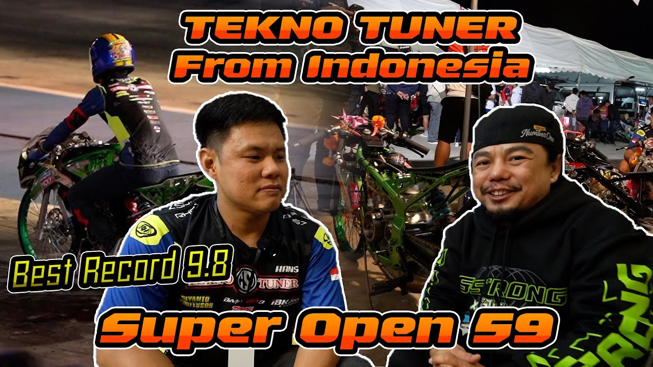 Tekno Tuner from Indonesia Super Open 59 Race in NGO Buriram 1000 meter very fast record 9.8@402M