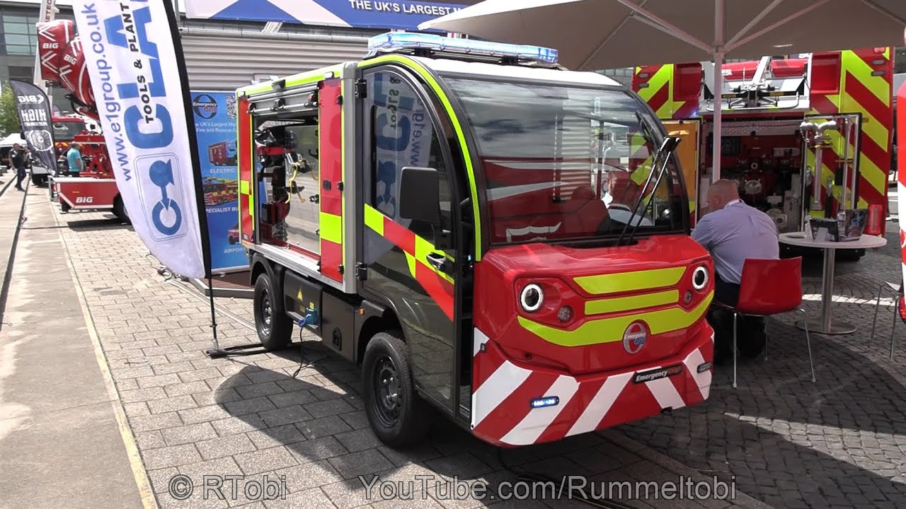 Tiny Emergency One electric fire engine for Rolls Royce &ndash;Interschutz 2022 Germany &ndash; walk around