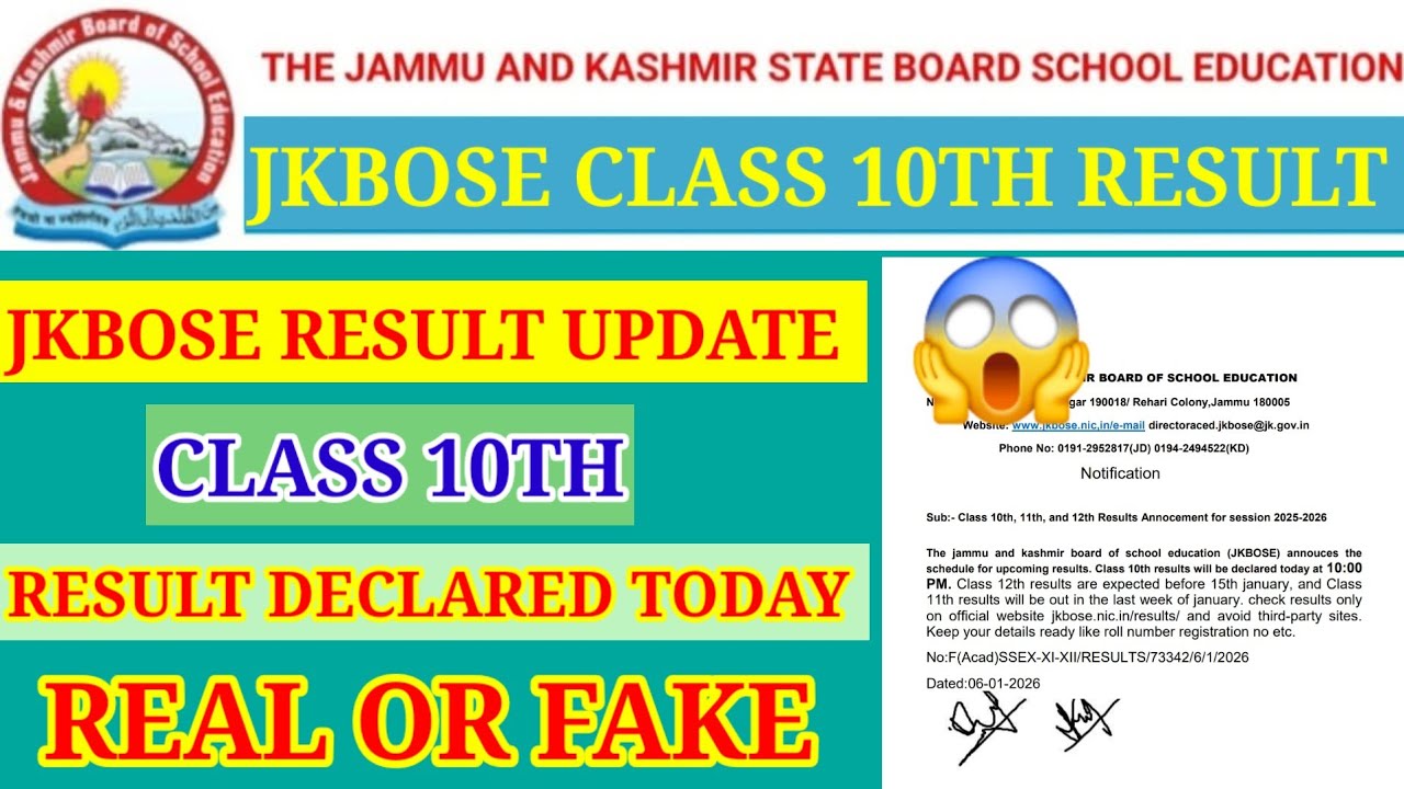 jkbose class 10th result 2025 || jkbose class 10th result result declared 2026