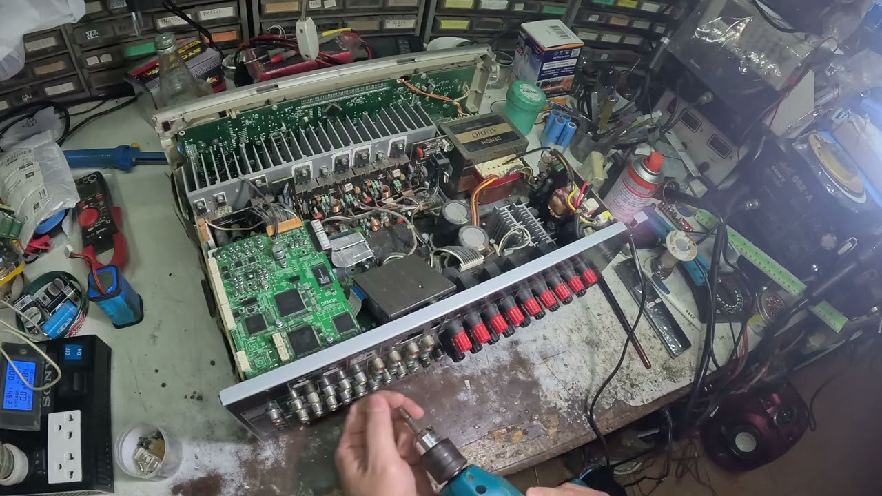 Denon AVR-1908Home theater receiver เปิดแล้ว ตัด RTTS electronics