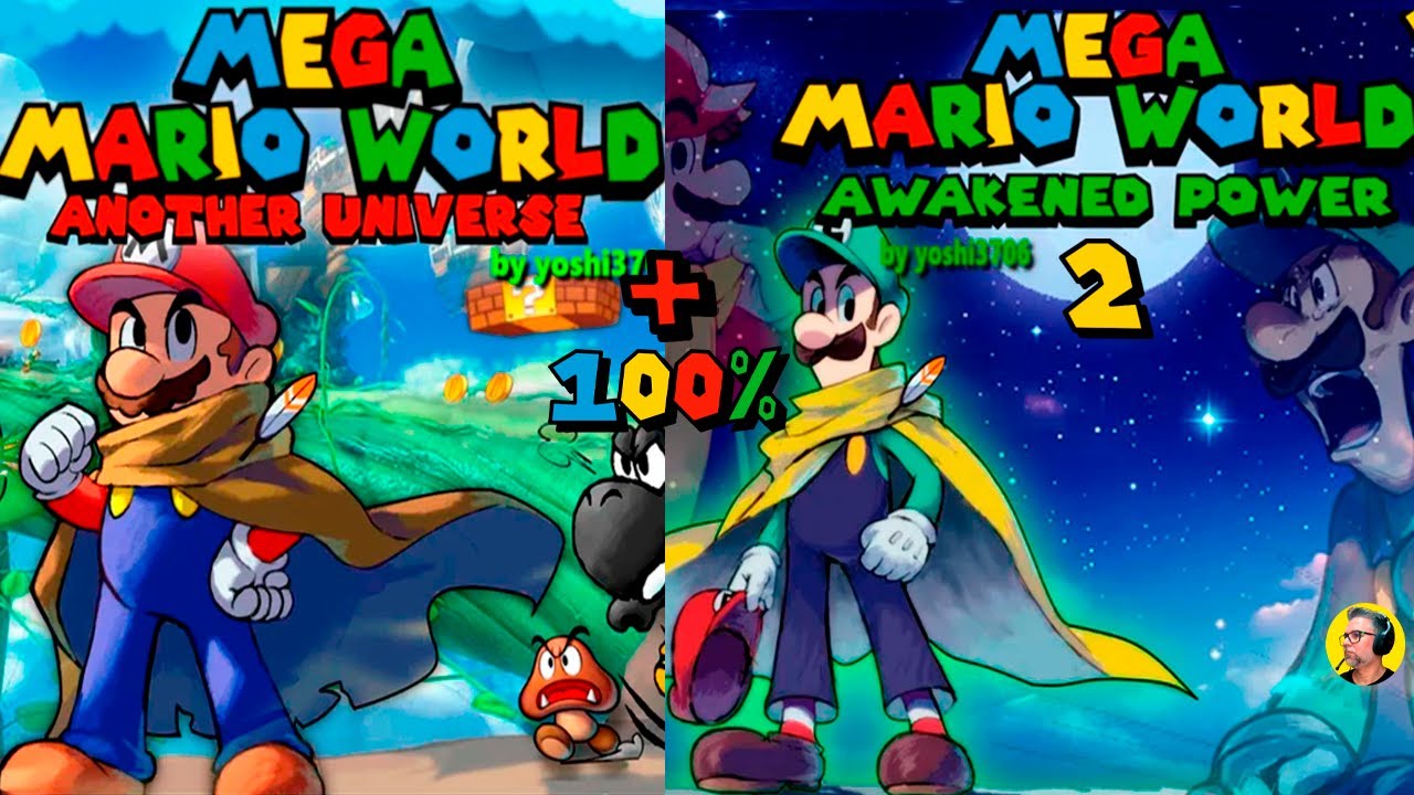 Mega Mario World 1 e 2 Super Mario World (100% Secret Endings) Super Mario World Hack Rom!