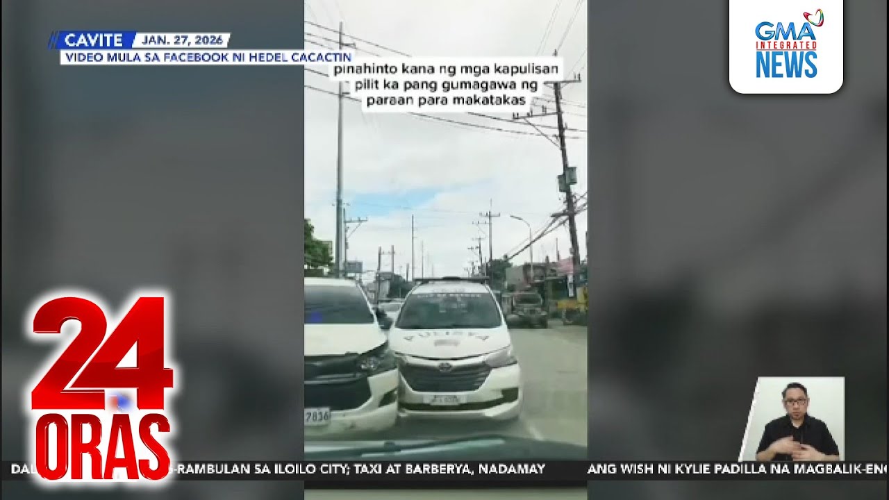 Pagtangay ng suspek sa unmarked vehicle ng pulisya, nauwi sa habulan; may ibang nadamay | 24 Oras