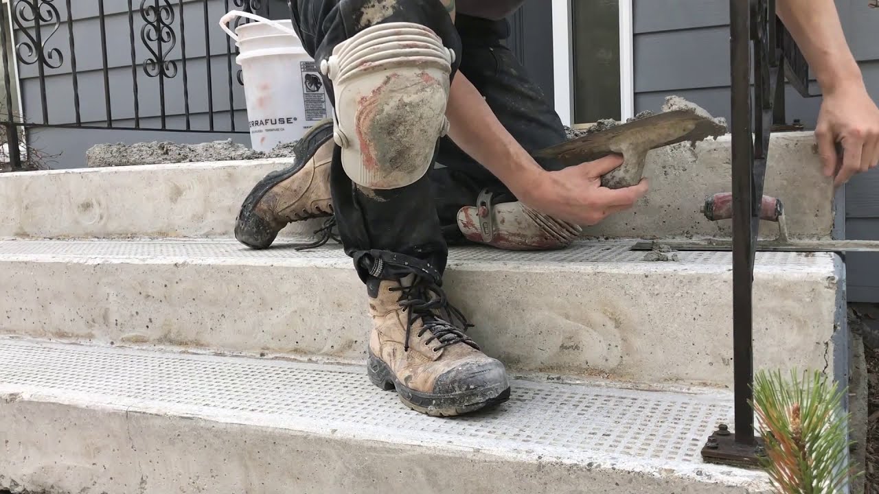 Покрытие бетонной лестницы с помощью TF Structural — полное восстановление поверхности за один день!