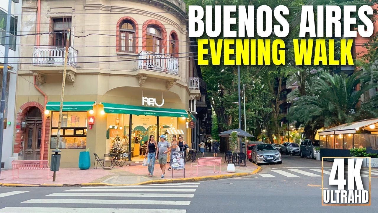 [4K] Buenos Aires Evening Walk 🇦🇷 Las Cañitas - Palermo | Sunset & City Life