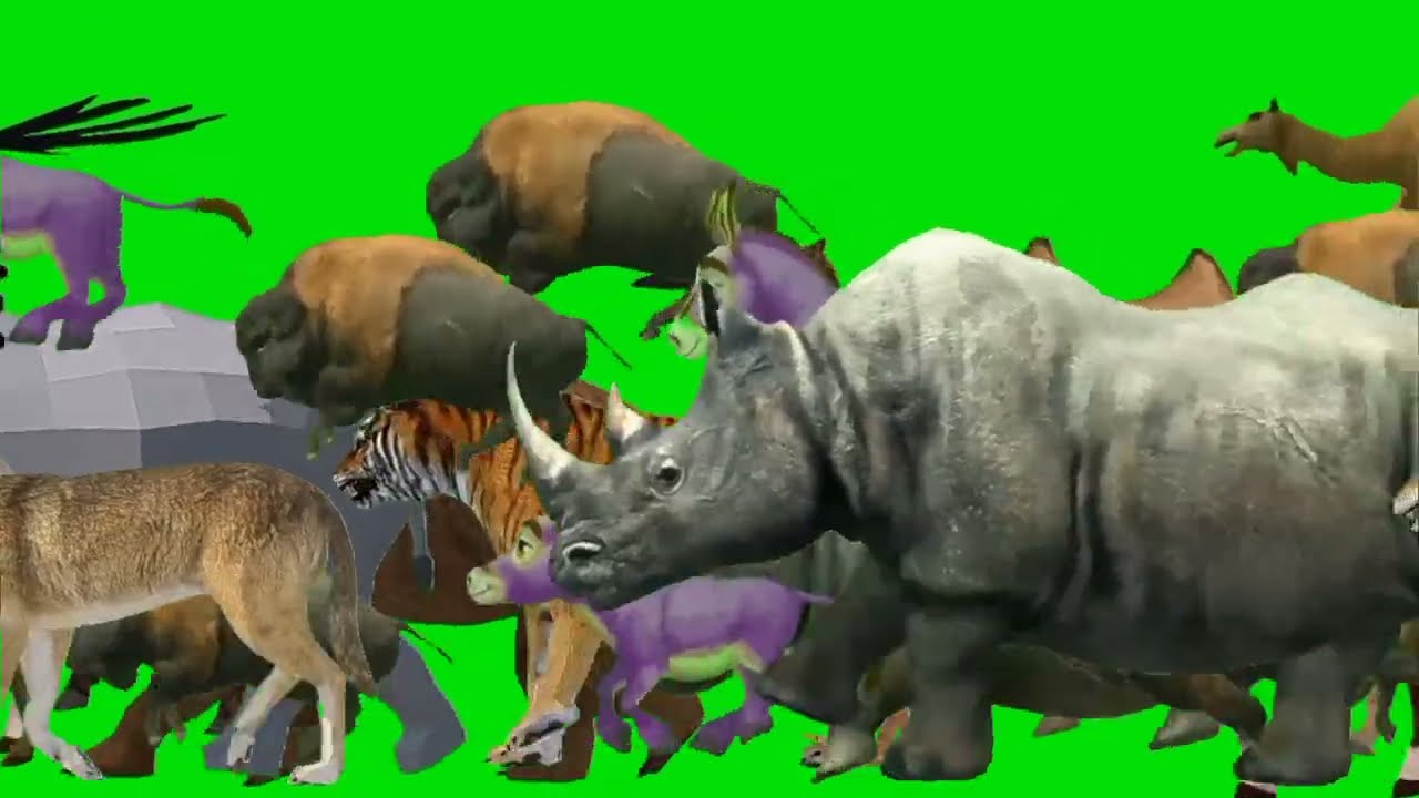 Long side game with cow gorilla horse monkey tiger elephant 3D animals video #Cartoon #stampede 