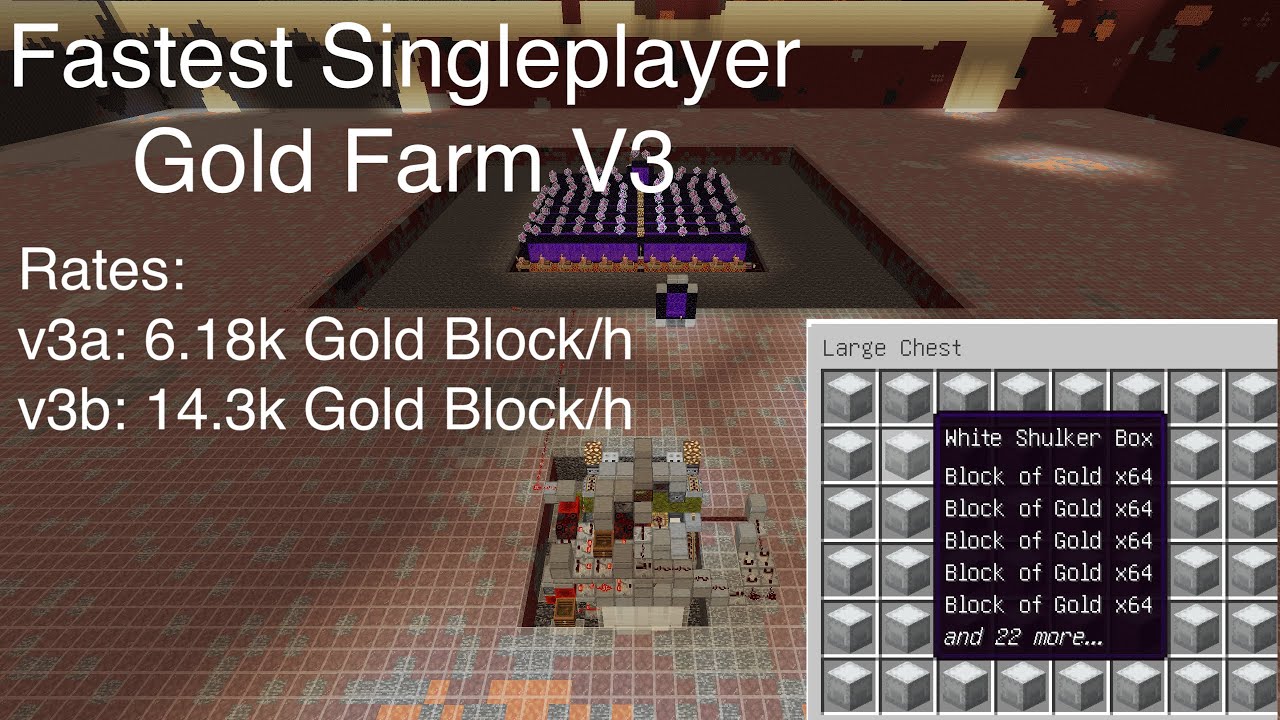 Fastest Singleplayer Gold Farm V3- ZardorMC's Gold Farm Series