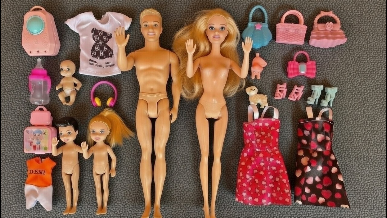 14 Minutes of Fun Unboxing the Barbie Family Dress-Up (ASMR) Playset | Toy Review