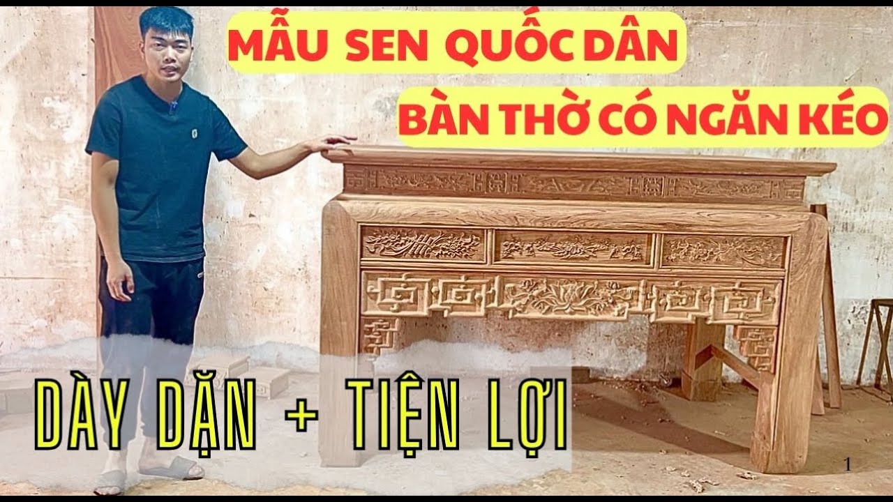 Mẫu Bàn Thờ Sen Nhẹ Nhàng Tinh Tế Phù Hợp Với Mọi Nhà - Nội Thất Phòng Thờ Gỗ Hương Đá Có Đẹp Không?