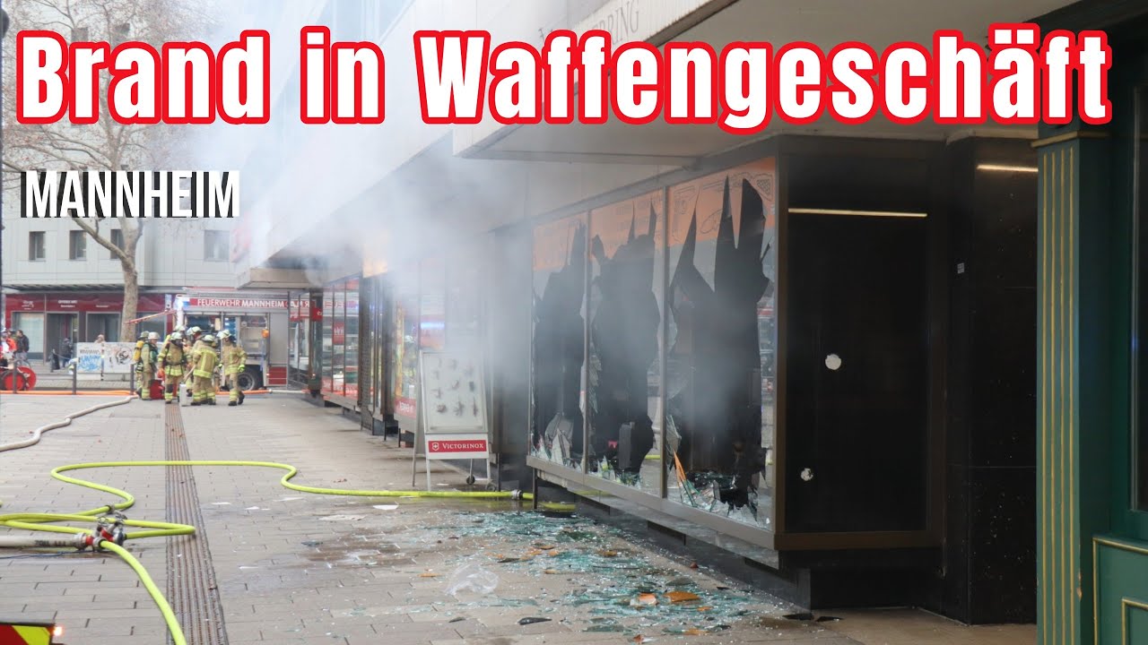 Ausgedehnter Brand in Waffengeschäft in der Mannheimer Innenstadt