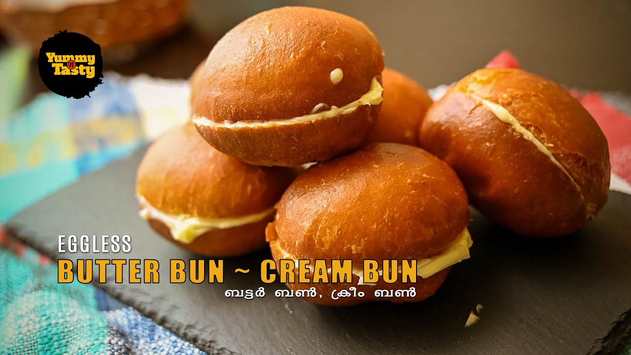 Eggless Butter Bun, Cream Bun | Yummy N Tasty