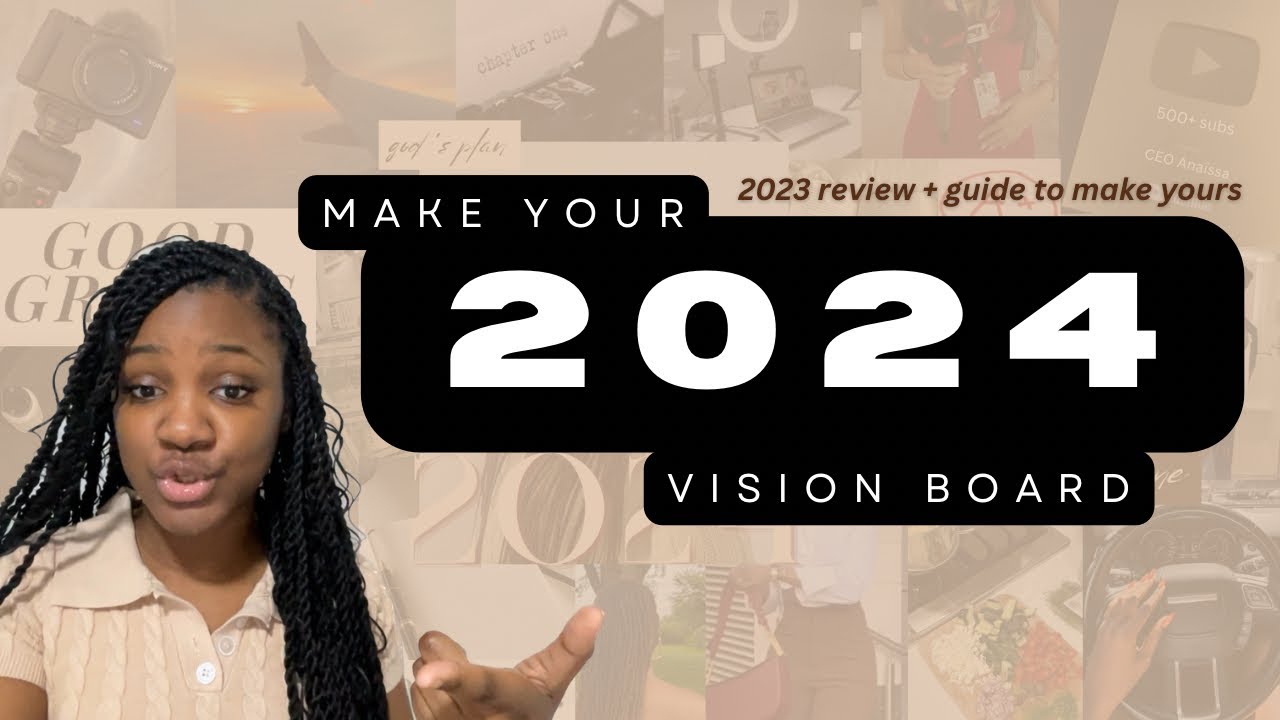 MAKE YOUR 2024 VISION BOARD! 🥳 || 2023 vision board review  + guide to make yours for the new year