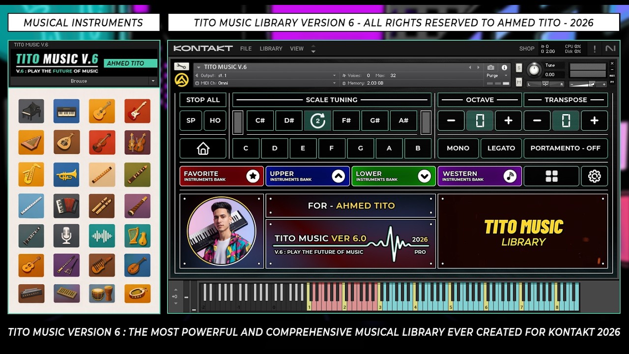 الإصدار السادس من مكتبة TITO MUSIC | مكتبة KONTAKT احترافية للموزعين والعازفين 🔥