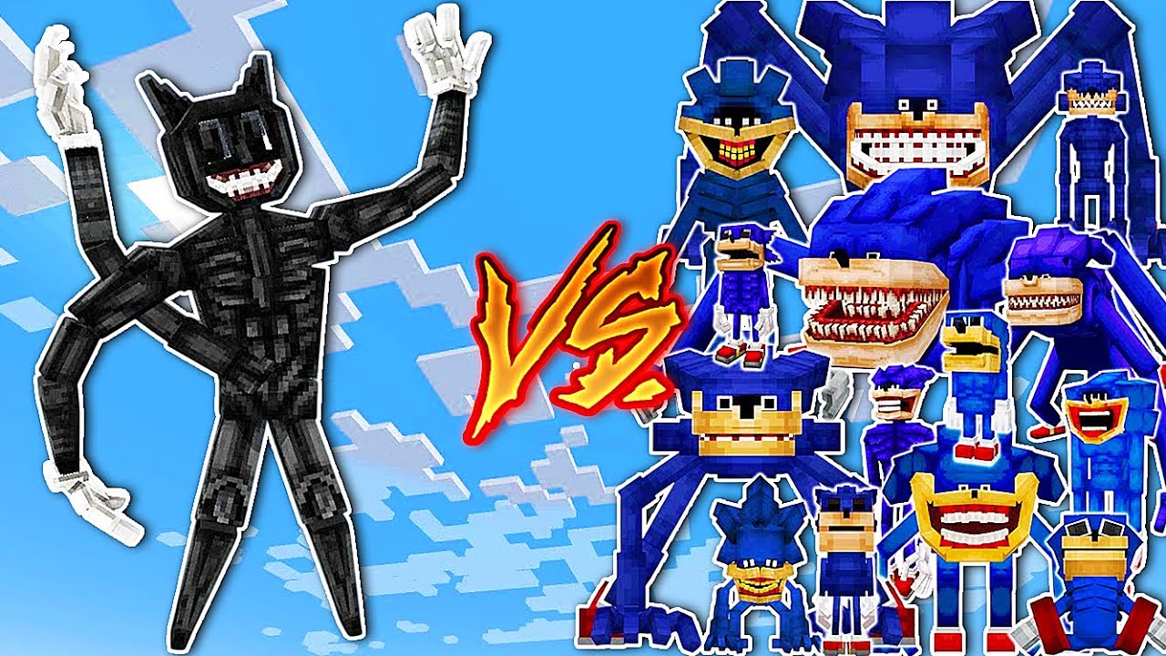 Cartoon Cat vs Shin Sonic In Minecraft PE Battle