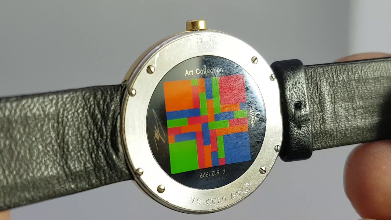 1986 1987 Omega Art Collection 18k gold Richard Paul Lohse vintage watch