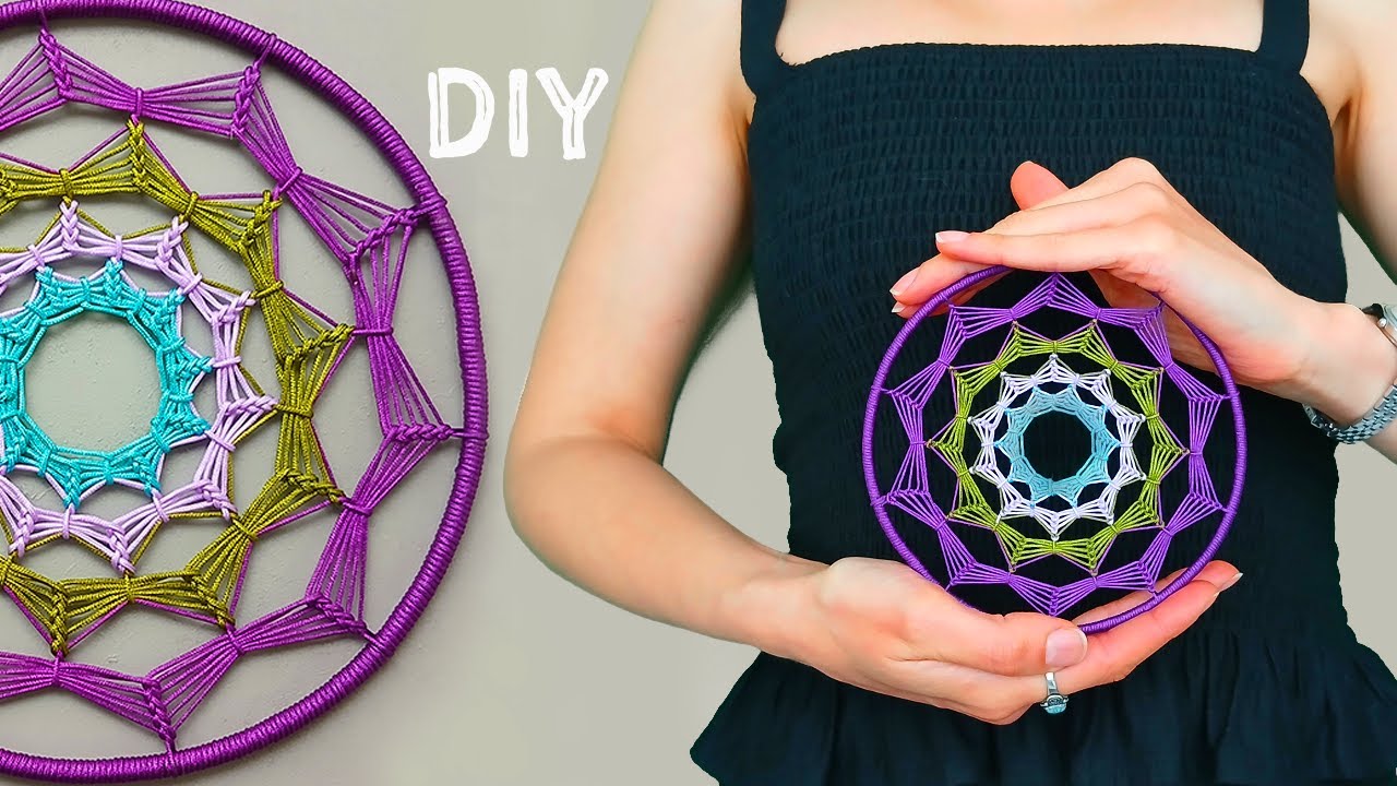 Crea un ATRAPASUEÑOS ÚNICO y FÁCIL con este SENCILLO tutorial ✨️ 🪻UNIQUE & EASY Dreamcatcher