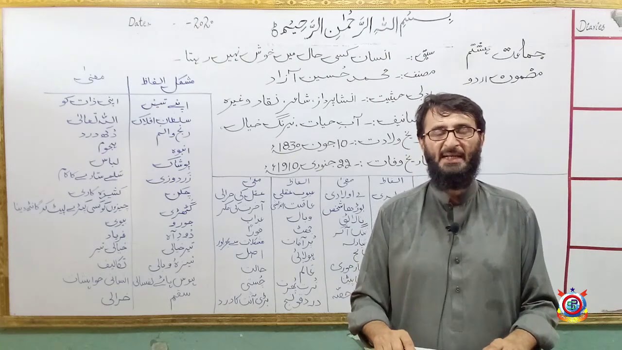 Class 8th Urdu Lecture 29  Insaan Kisi Haal Mein Khush Nahin Reta