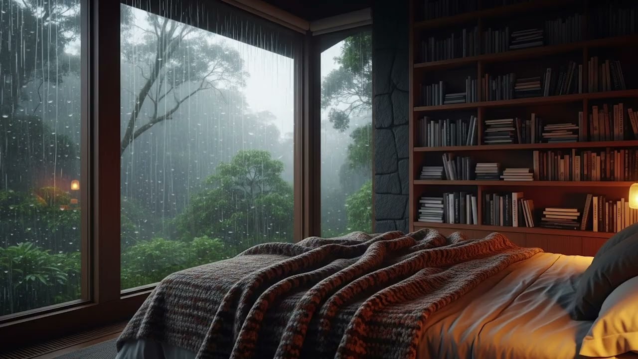 Relaxing With Annie Above the City Storm – High-Rise Glass Apartment Thunder & Rain Night Ambience