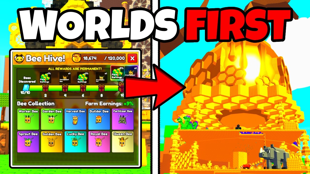 I Completed EVERYTHING in NEW BEE UPDATE in Build A Ring Farm Roblox!