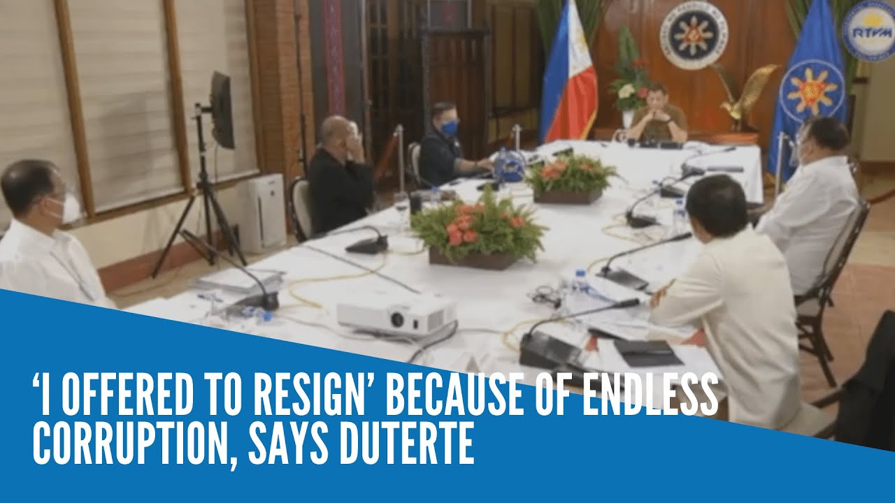 ‘I offered to resign’ because of endless corruption, says Duterte