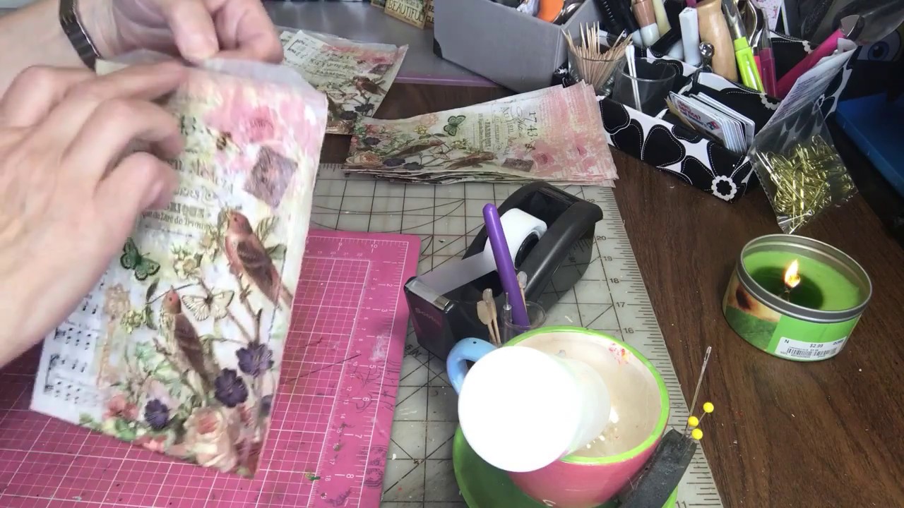 Decorated Glassine bags and a napkin tip