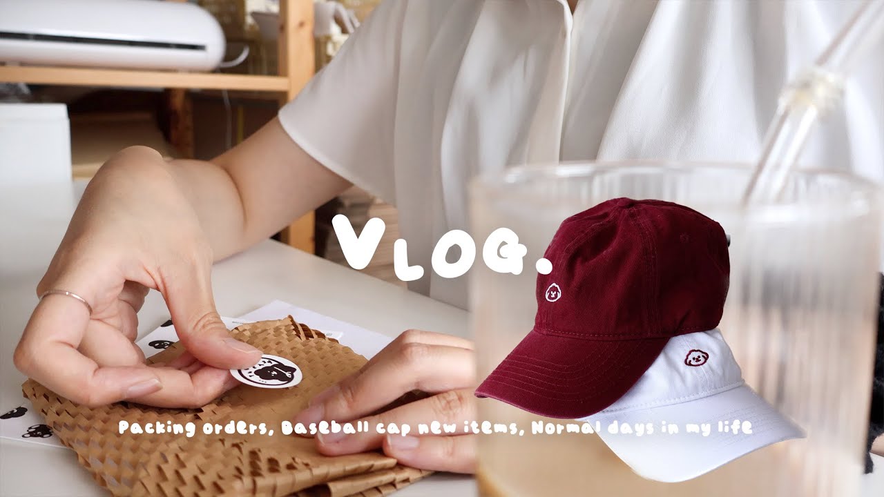🌤Vlog | Packing orders, Baseball cap new items, Normal days in my life