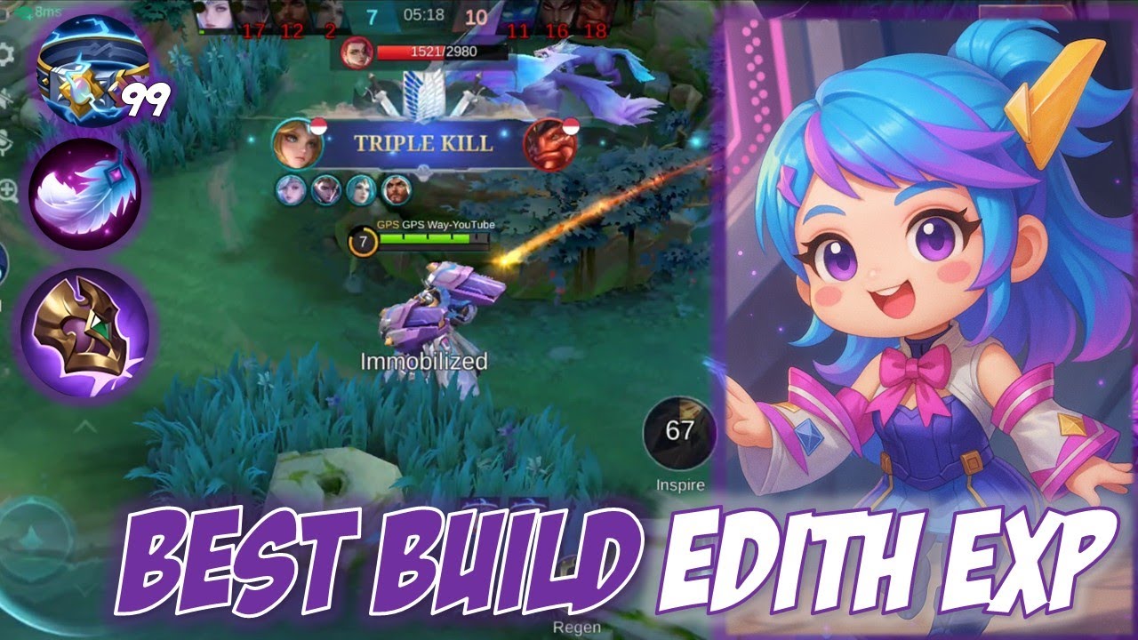 TOP RECOMENDATION EMBLEM AND BUILD FOR EDITH EXP LANE, NEW SEASON 2025 - Mobile Legends Indonesia
