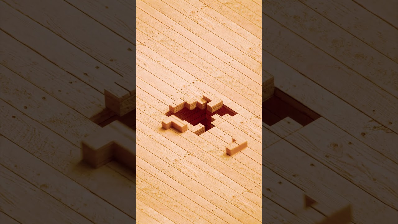 Wooden Tetris Blocks Looping Animation