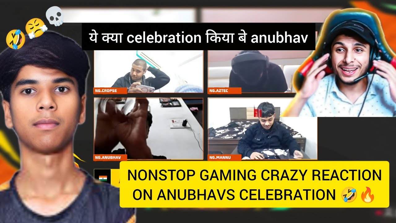 NONSTOP BHAI CRAZY REACTION ON ANUBHAV CELEBRATION 🤣🇮🇳 #Ngpros #tgesports #totalgaming #freefiremax