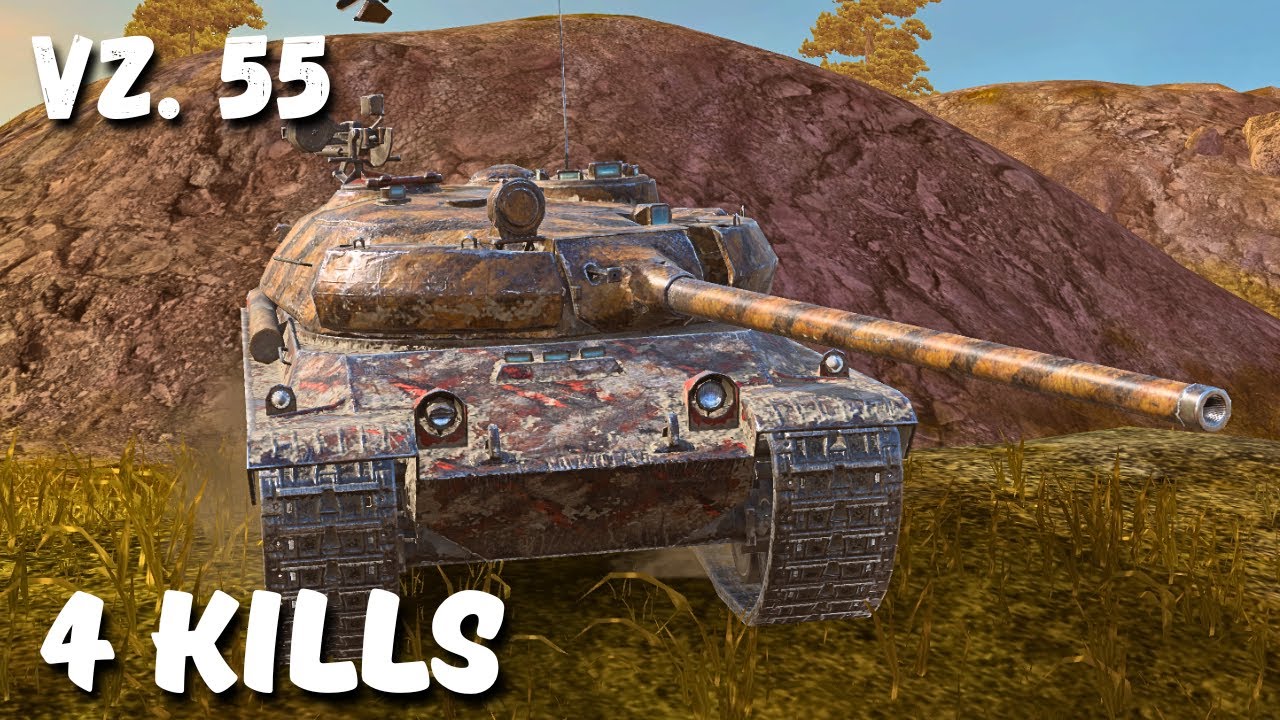 Vz. 55 - 4 KILLS | 6 K Damage, WoT Blitz Replay