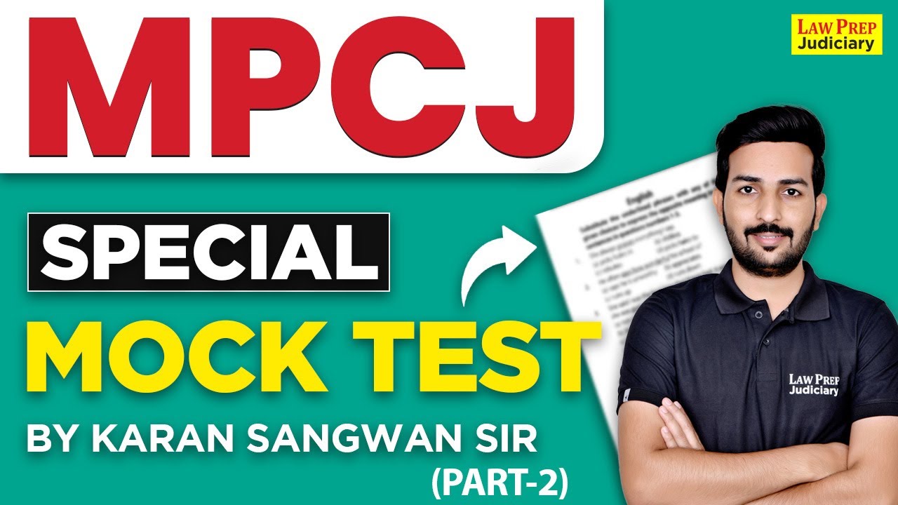 MPCJ SPECIAL MOCK TEST 2023 BY KARAN SIR (PART-2) | Madhya Pradesh Judiciary | MPCJ 2023