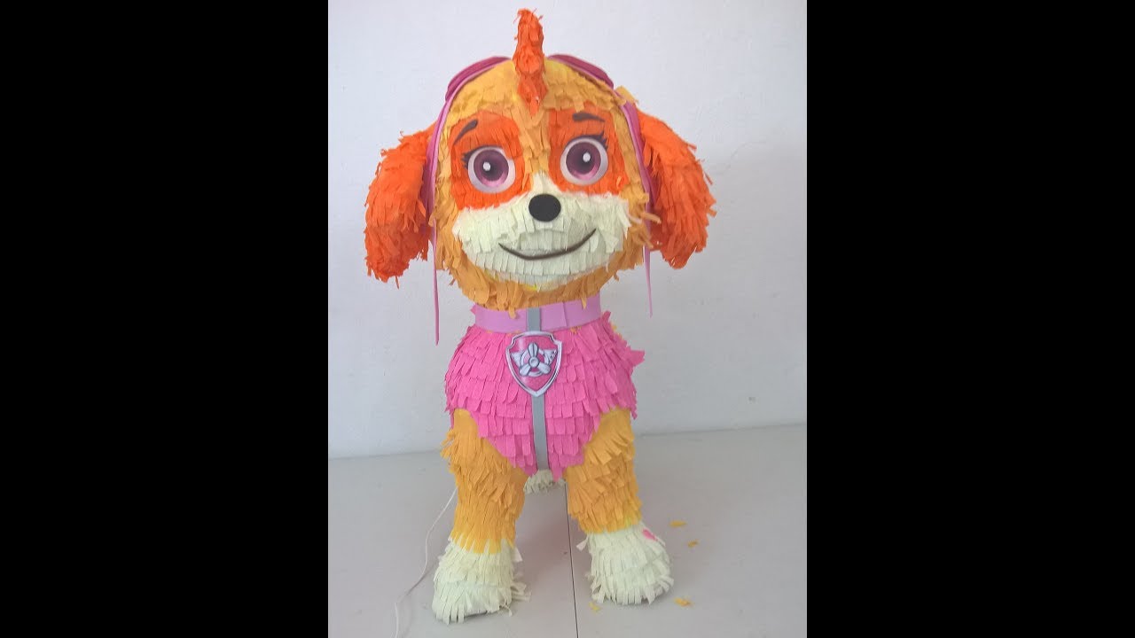 PIÑATA  DE SKYE, HOW TO MAKE PAW PATROL PIÑATA , PATRULLA CANINA