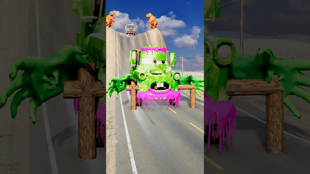 Cars, Fire Truck & Capsule Bus vs Log Trap Crash BeamNG.Drive #shorts #beamngdrive #bus
