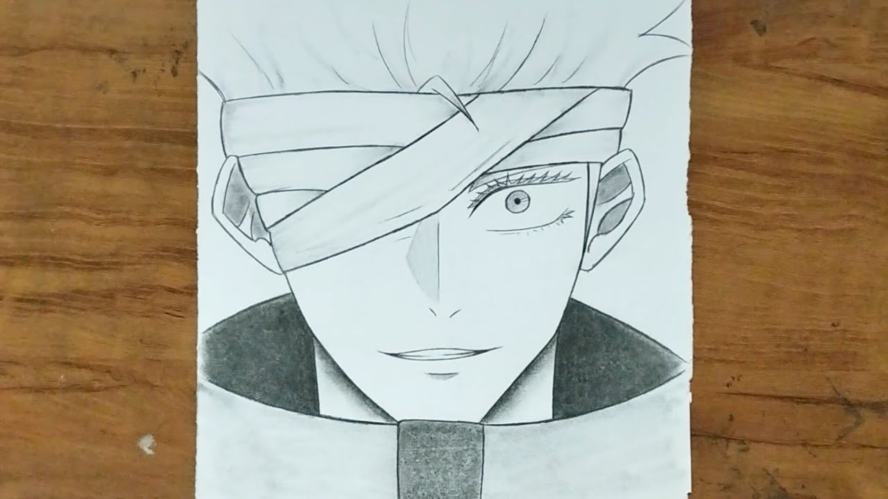 How to draw gojo Satoru (ALT) step-by-step 🔥||How to draw gojo from jujutsu kaisen step by step✏️