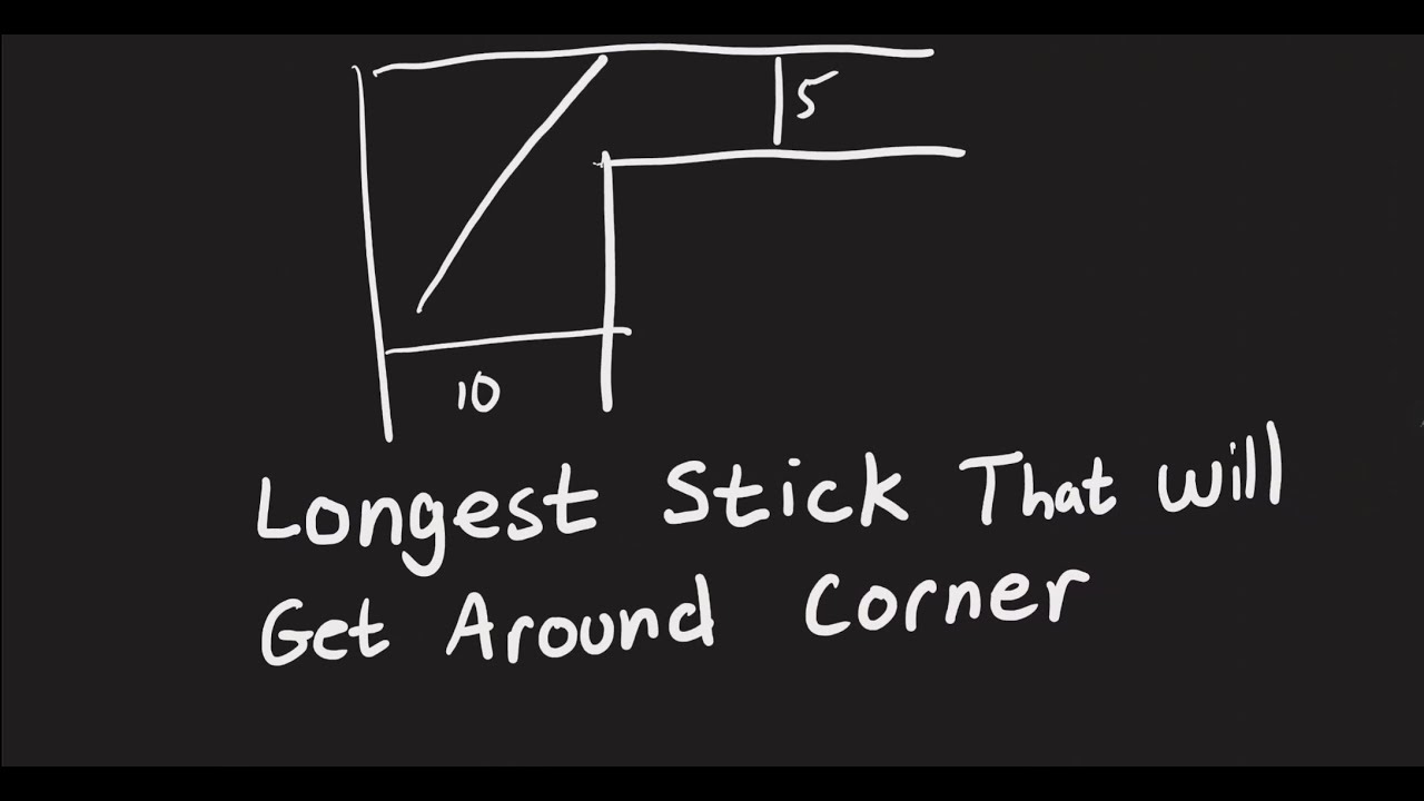 Calculus Optimization: Longest Stick that will Fit Around a Hallway