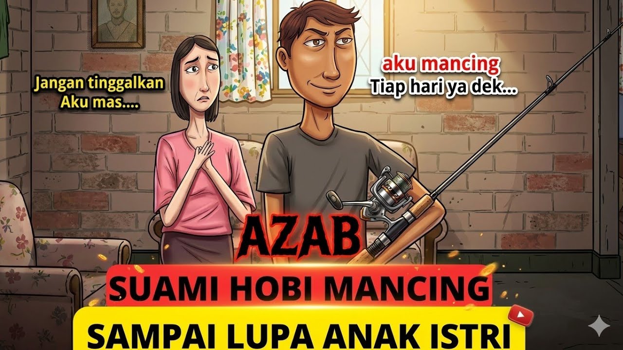 AZAB SUAMI HOBI MANCING SAMPAI LUPA ANAK ISTRI - kartun animasi drama #animasi - ANIMASI AZAB