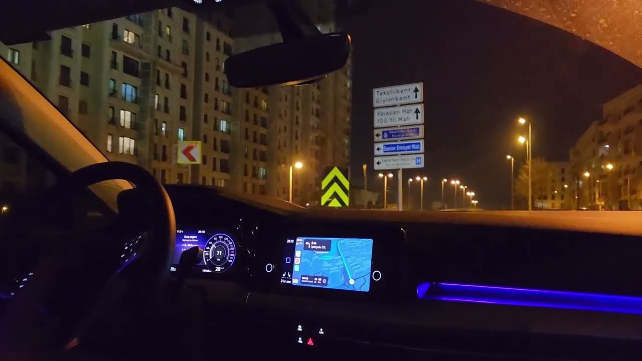 night drive ASMR | rattling & quality test | Golf 8 1.0 eTSI (Atlantic blue)