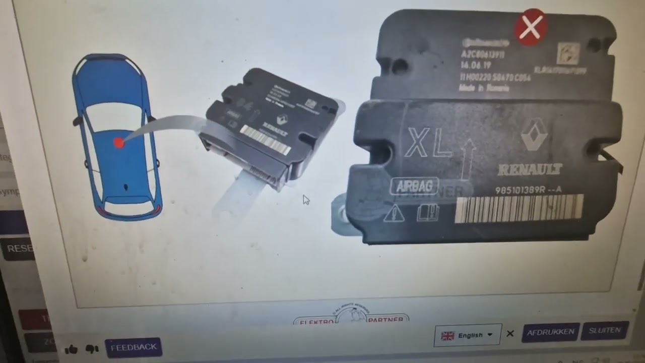 On this Clio we have a steering lock problem and airbag warning. No comms to airbag module 